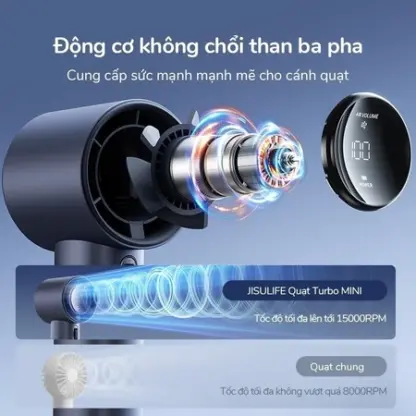 Quạt Cầm Tay Jisulife Pro1 Quạt Siêu Tốc Độ Cao - Hình ảnh 4