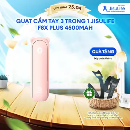 Quạt Cầm Tay 3 in 1 JISULIFE F8X Plus 4500mAh - Hình ảnh 2